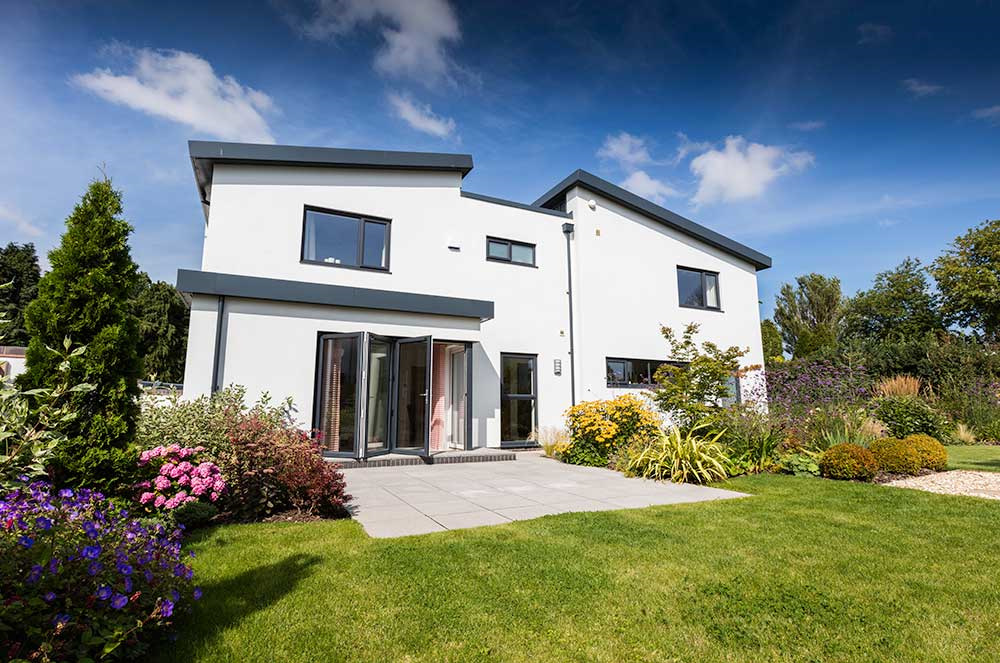 Bifold grey doors