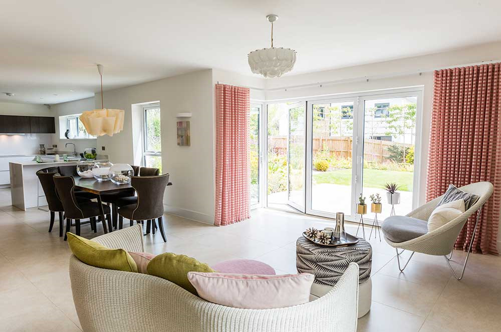 Bifold white doors