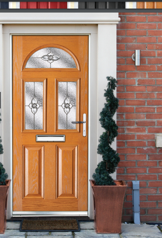 Golden oak composite door